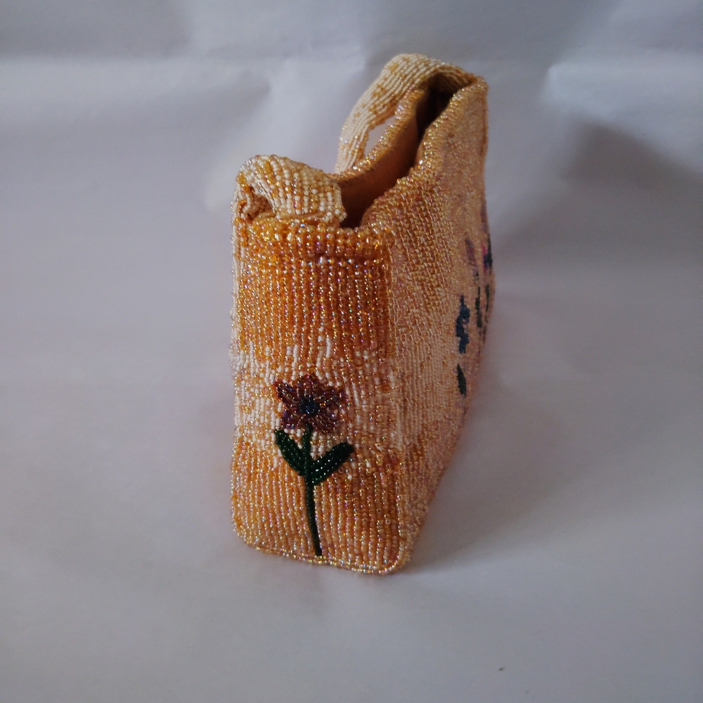 Vanessa Beaded Floral Shoulder Bag - Gold and Multicolor - Picture 3 of 14